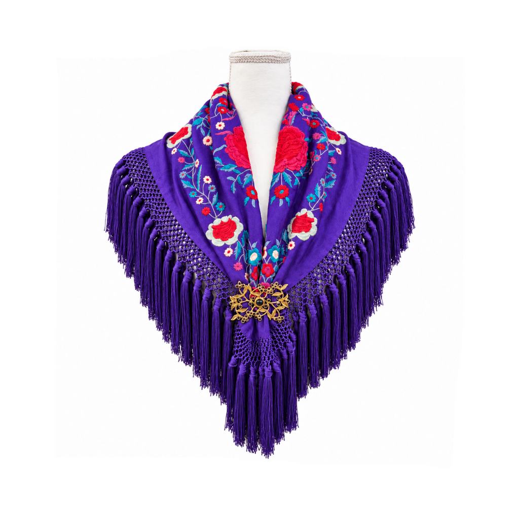 Mantoncillo de Flamenca Taj Mahal Morado – Cuadrado