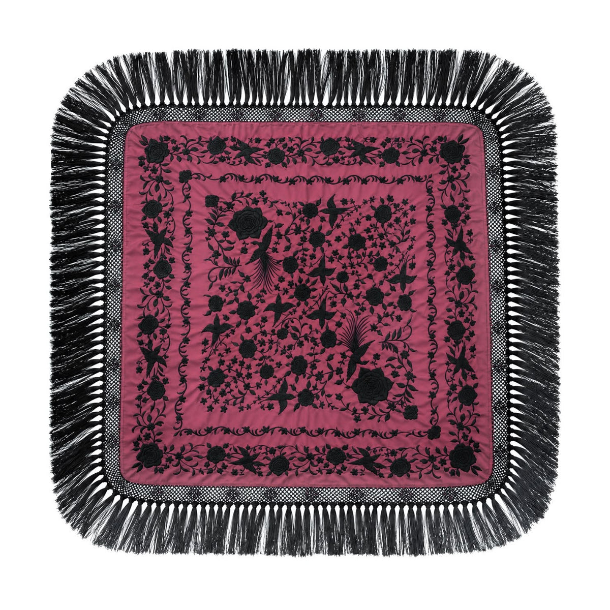 Mantoncillo de Flamenca Nairobi Frambuesa/Negro – Cuadrado