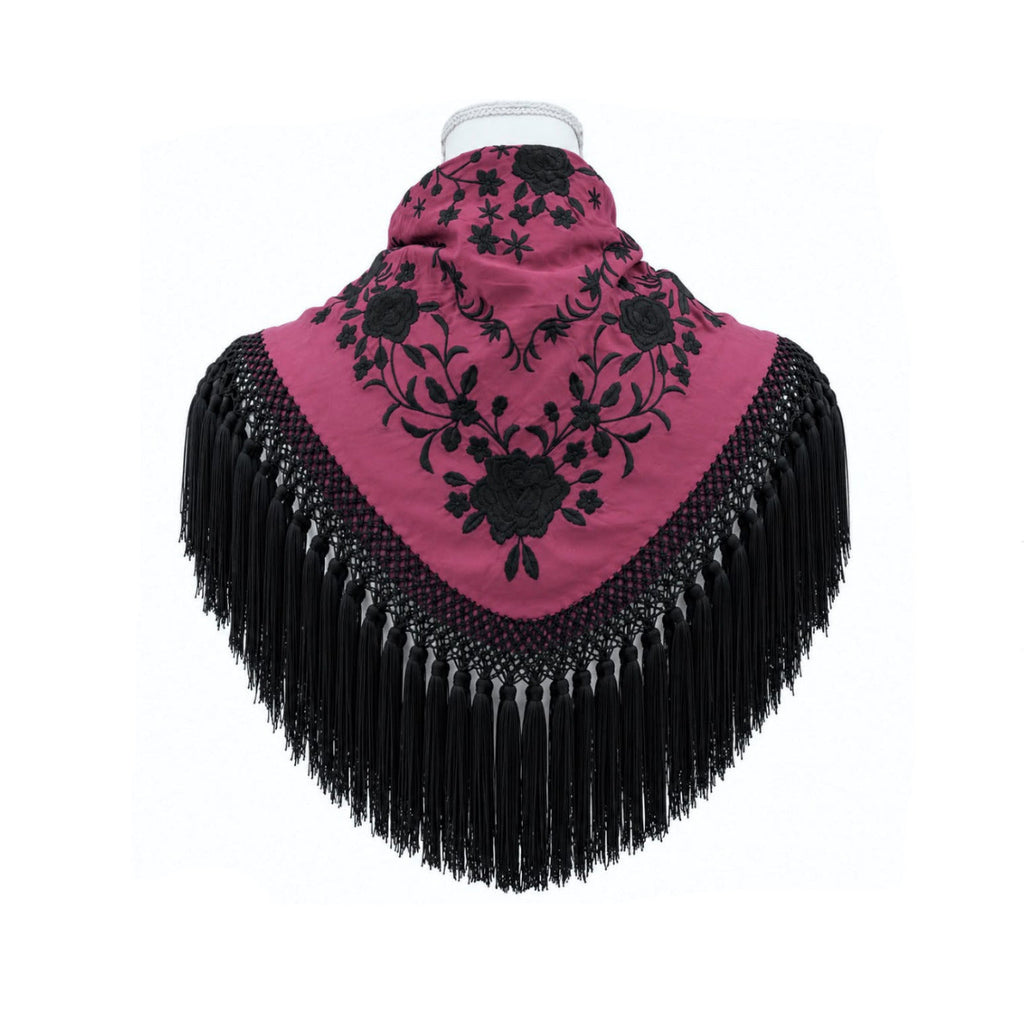 Mantoncillo de Flamenca Nairobi Frambuesa/Negro – Cuadrado