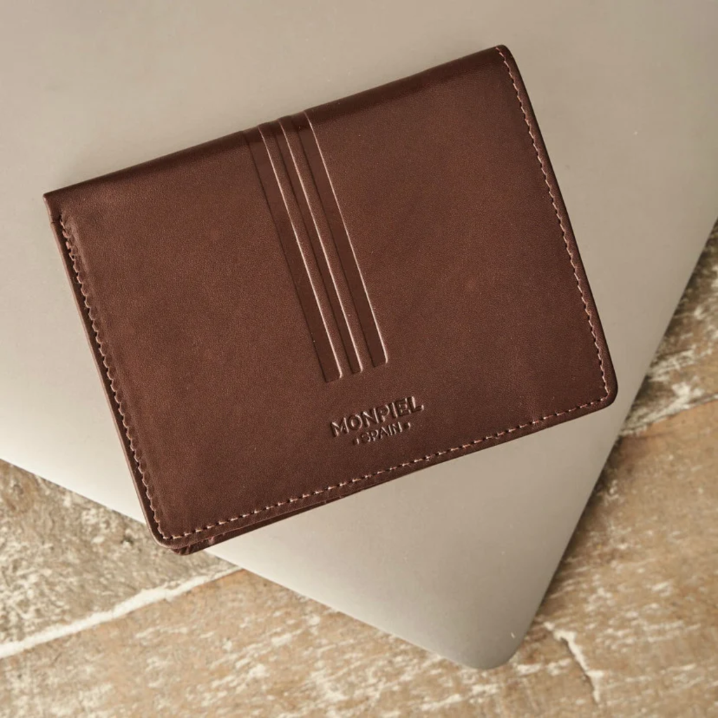 Cartera MP vertical 3 rayas  marron