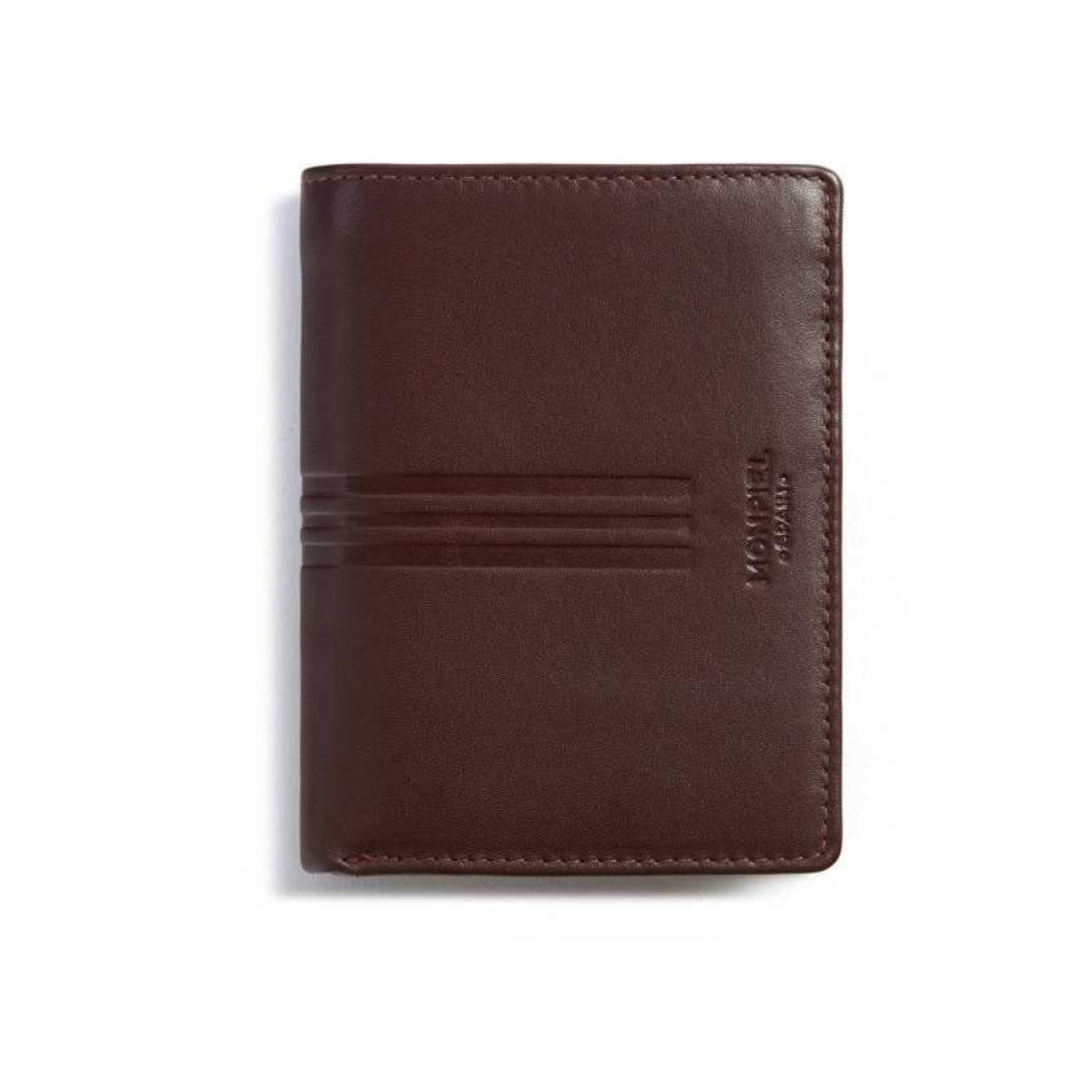 Cartera MP vertical 3 rayas  marron