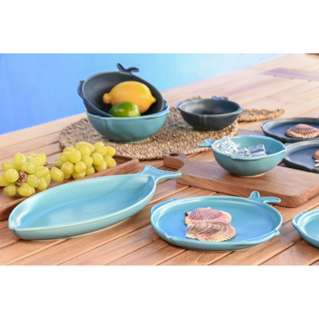 Fuente Pez azul / negro